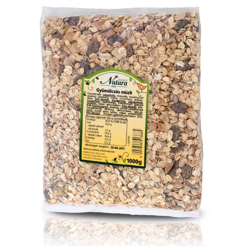 Natura gyümölcsös müzli 1000g Natura gyümölcsös müzli 1000g