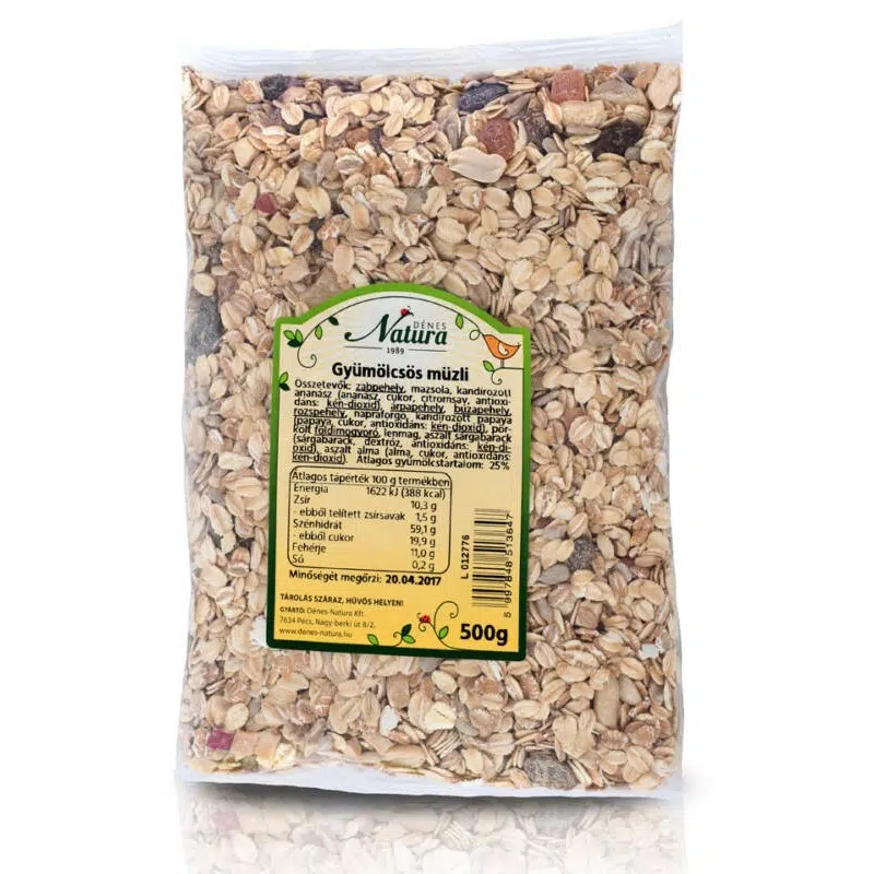 Natura gyümölcsös müzli 500 g Natura gyümölcsös müzli 500 g