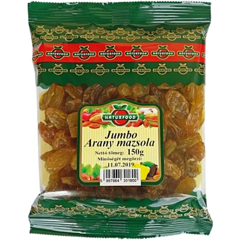 Naturfood jumbo arany mazsola 150g Naturfood jumbo arany mazsola 150g