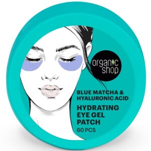 Organic Shop Hidratáló gél szemmaszk kék matcha-kivonattal és hialuronsavval 60db