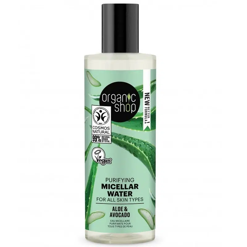 Organic Shop Tisztító micellás víz aloe verával és avokádóval 150ml Organic Shop Tisztító micellás víz aloe verával és avokádóval 150ml