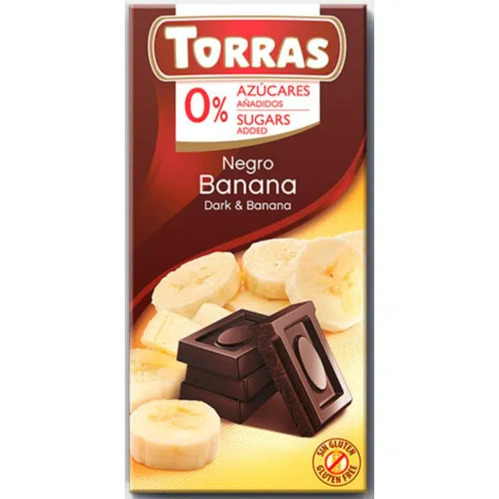 Torras étcsokoládé banános cukor- és gluténmentes 75g Torras étcsokoládé banános cukor- és gluténmentes 75g
