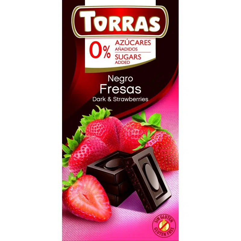 Torras étcsokoládé epres cukor- és gluténmentes 75g Torras étcsokoládé epres cukor- és gluténmentes 75g