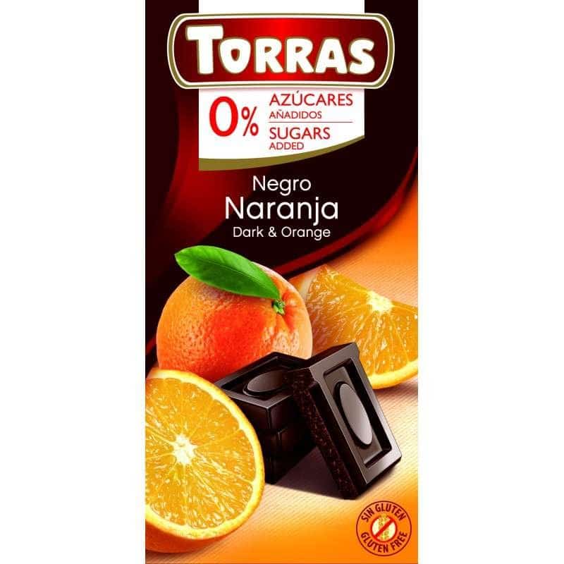 Torras étcsokoládé narancsos cukor- és gluténmentes 75g Torras étcsokoládé narancsos cukor- és gluténmentes 75g