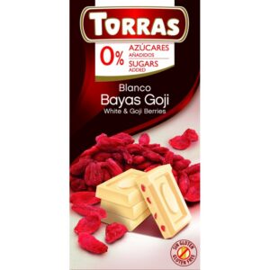 Torras fehércsokoládé goji bogyós cukor- és gluténmentes 75g