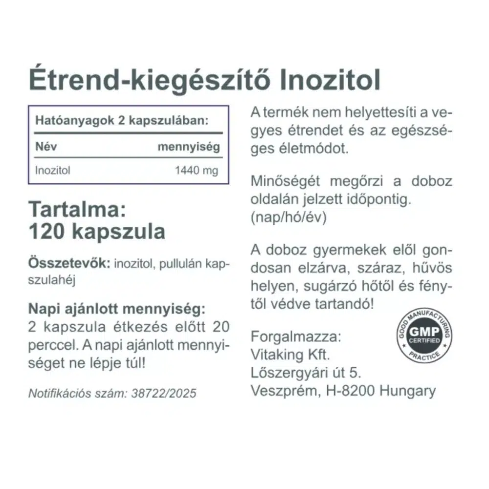 Vitaking Inozitol kapszula - 120db - Image 2 Vitaking Inozitol kapszula - 120db - Image 2