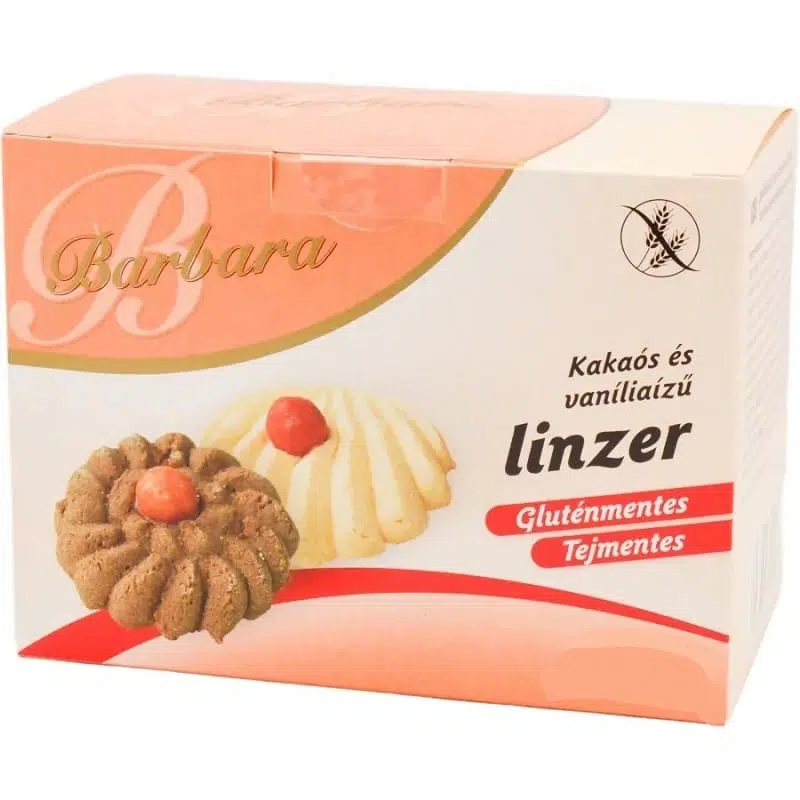 Barbara gluténmentes kakaós-vaníliás KAJSZIS Linzer 150 g Barbara gluténmentes kakaós-vaníliás KAJSZIS Linzer 150 g