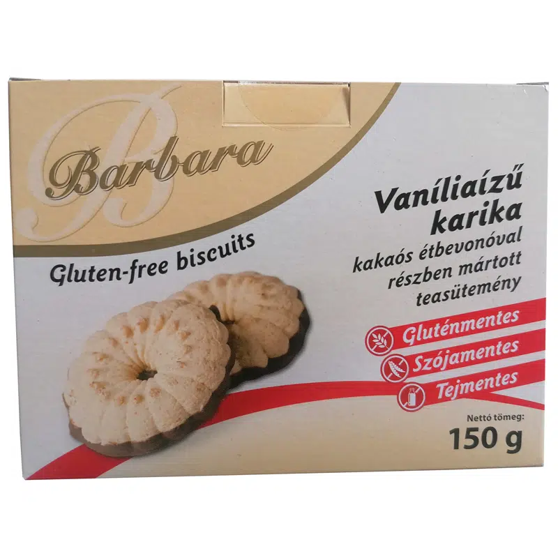 Barbara gluténmentes vaníliás karika 150 g Barbara gluténmentes vaníliás karika 150 g