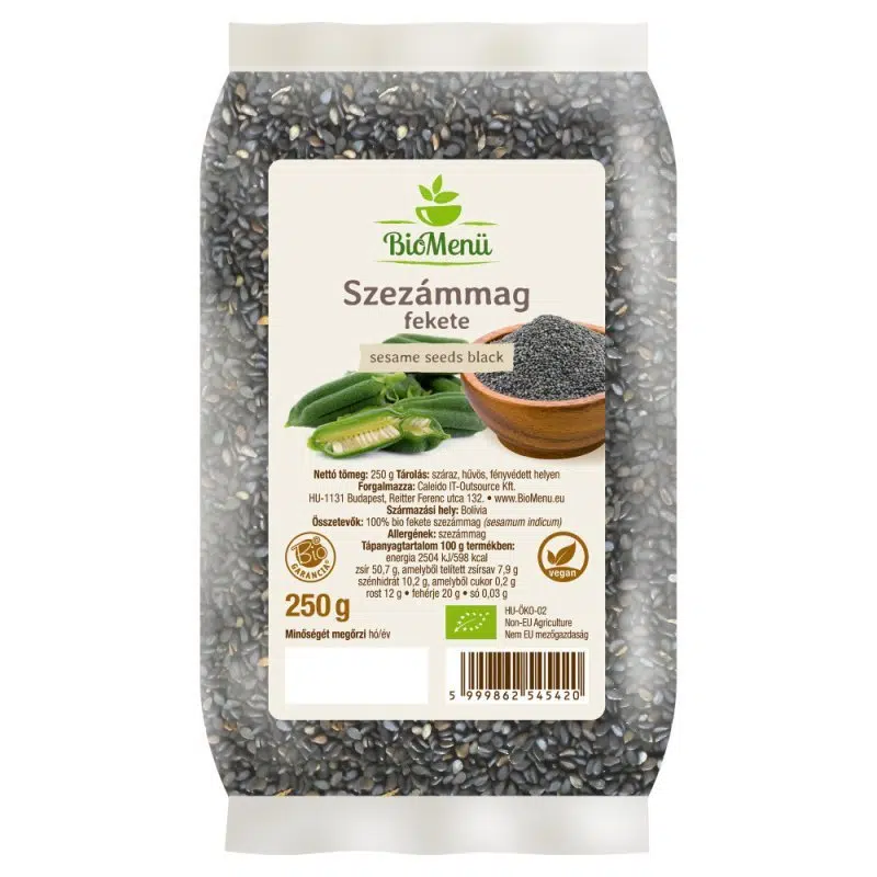 Biomenü bio FEKETE Szezámmag 250g Biomenü bio FEKETE Szezámmag 250g