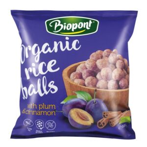 Biopont Extrudált Rizsgolyó szilvával és fahéjjal (gluténmentes) 55g