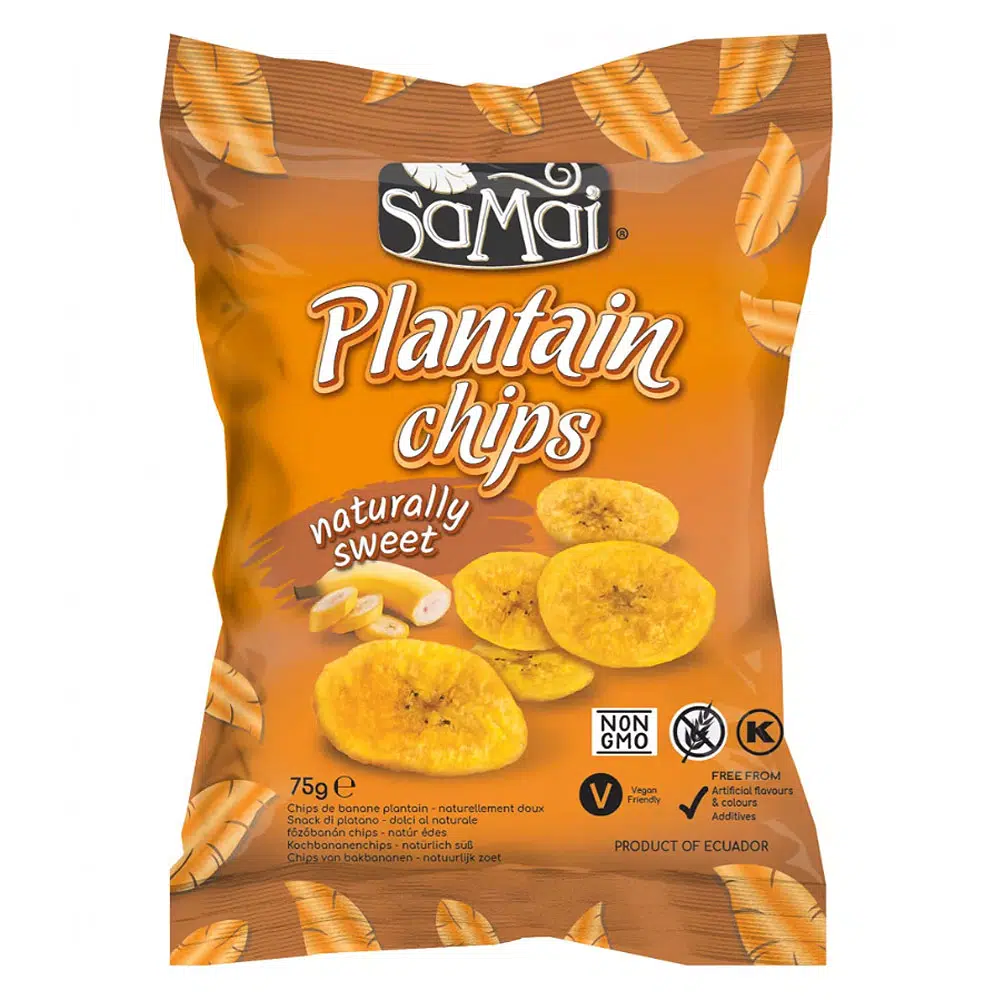 Samai Plantain chips natúr édes - 75g Samai Plantain chips natúr édes - 75g