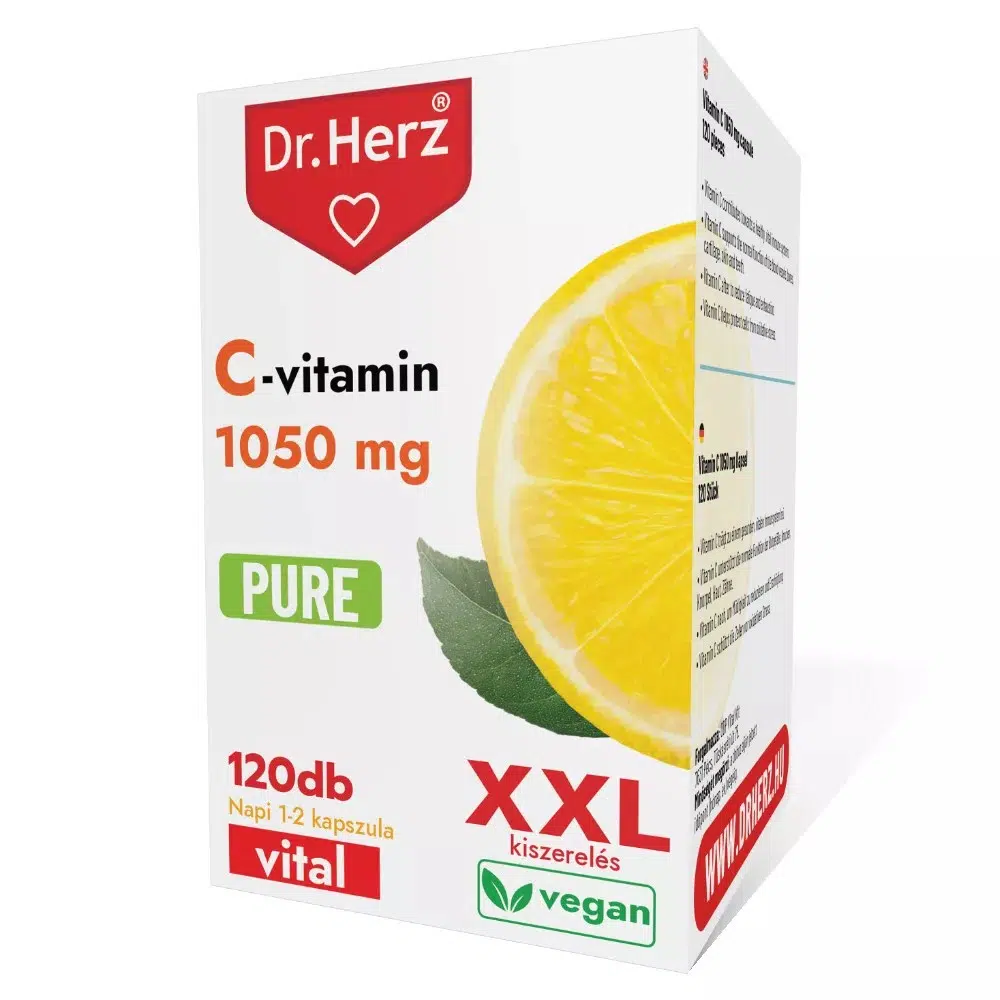 Dr. Herz C-vitamin 1050mg PURE XXL kapszula - 120db Dr. Herz C-vitamin 1050mg PURE XXL kapszula - 120db