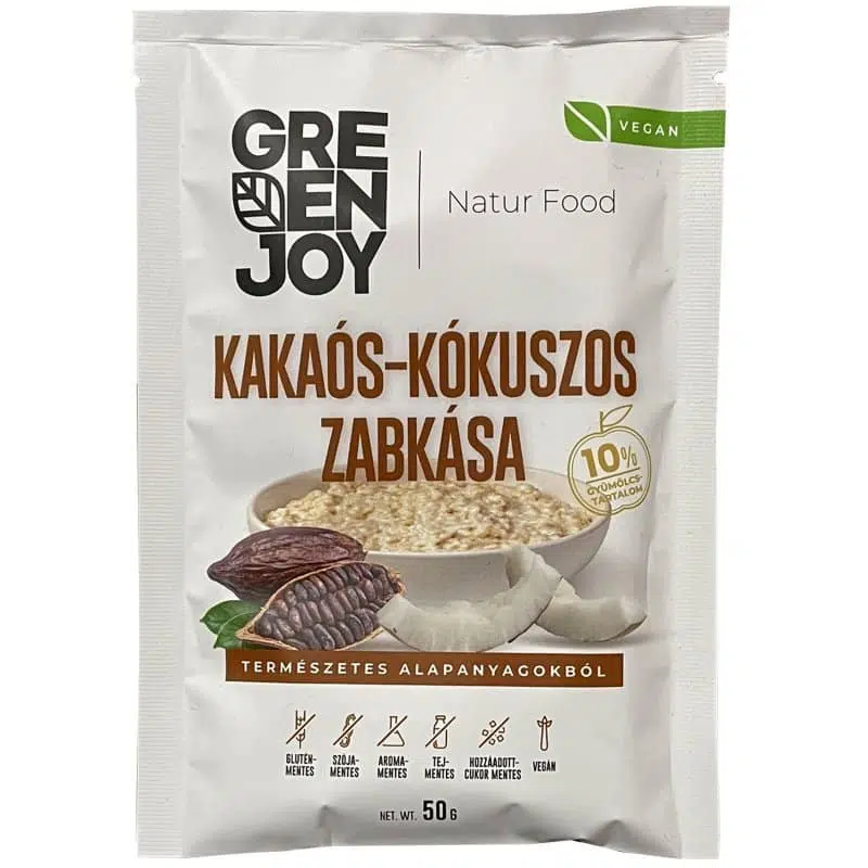 GREENJOY Zabkása Kakaós-Kókuszos 50g GREENJOY Zabkása Kakaós-Kókuszos 50g