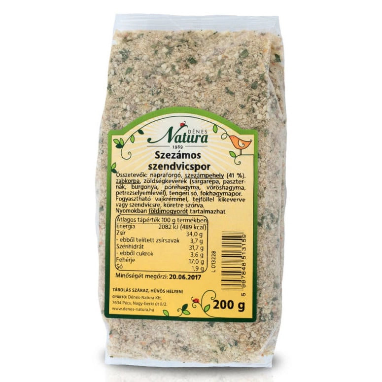 Natura szezámos szendvicskrémpor 200 g Natura szezámos szendvicskrémpor 200 g