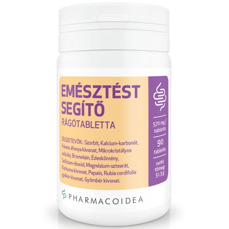 Pharmacoidea Emésztést segítő rágótabletta 90db Pharmacoidea Emésztést segítő rágótabletta 90db