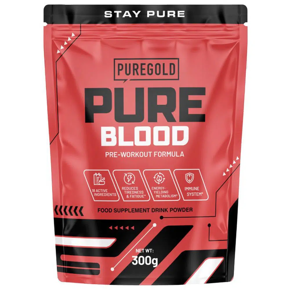 Pure Gold Pure Blood Pre-Workout Tutti Frutti ízű italpor - 300g Pure Gold Pure Blood Pre-Workout Tutti Frutti ízű italpor - 300g