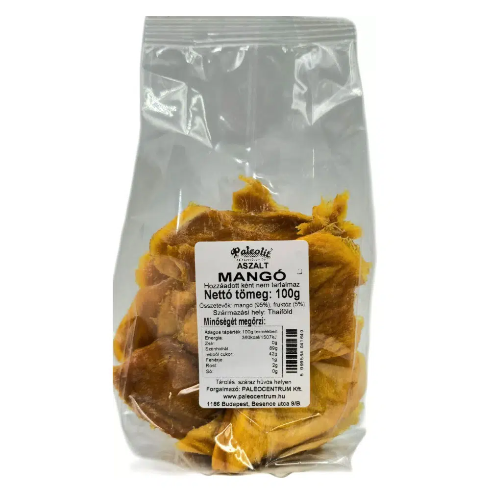 Paleolit Aszalt mangó szelet - 100g Paleolit Aszalt mangó szelet - 100g