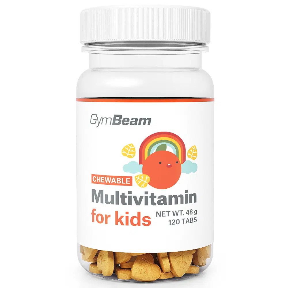 GymBeam Multivitamin narancs ízű rágótabletta gyerekeknek - 120db GymBeam Multivitamin narancs ízű rágótabletta gyerekeknek - 120db