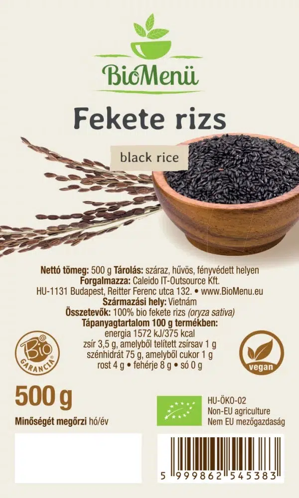 Biomenü Bio Fekete RIZS 500g - - Image 2 Biomenü Bio Fekete RIZS 500g - - Image 2