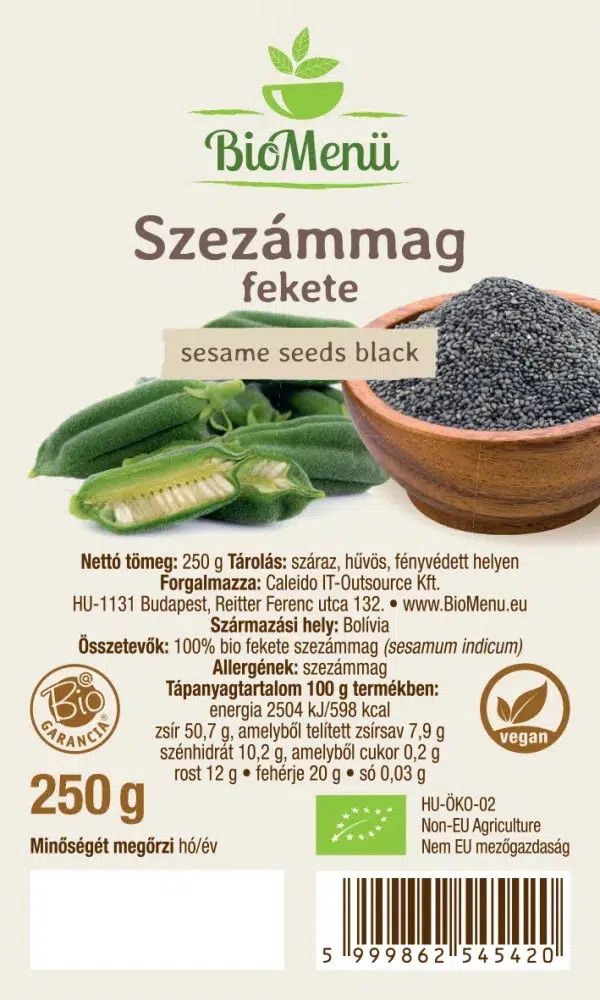 Biomenü bio FEKETE Szezámmag 250g - - Image 2 Biomenü bio FEKETE Szezámmag 250g - - Image 2