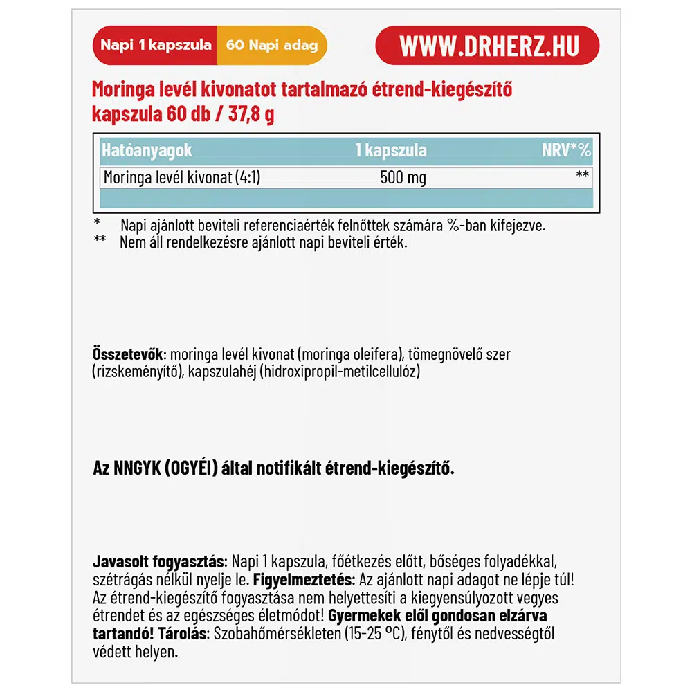 Dr. Herz Moringa kapszula - 60db - Image 2 Dr. Herz Moringa kapszula - 60db - Image 2