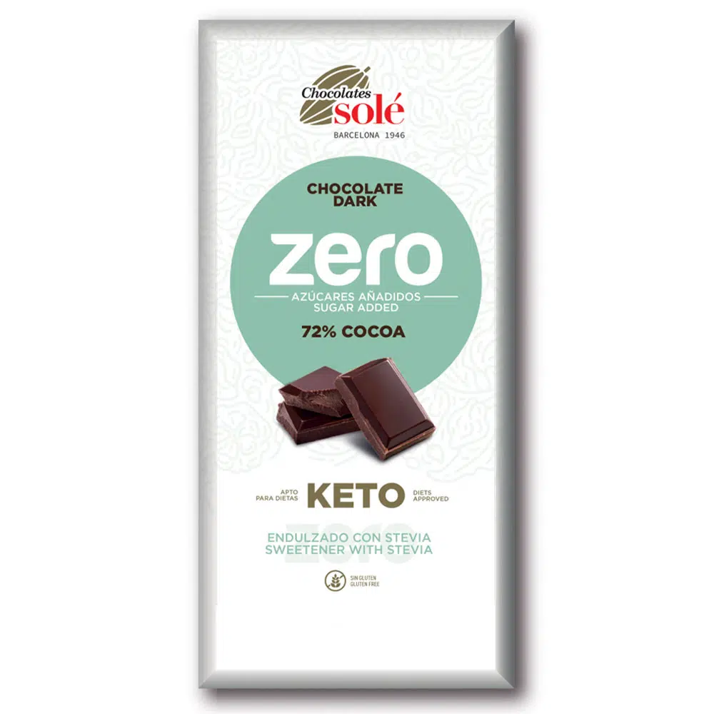 Chocolates Solé ZERO Cukormentes 72% Étcsokoládé - 25g Chocolates Solé ZERO Cukormentes 72% Étcsokoládé - 25g