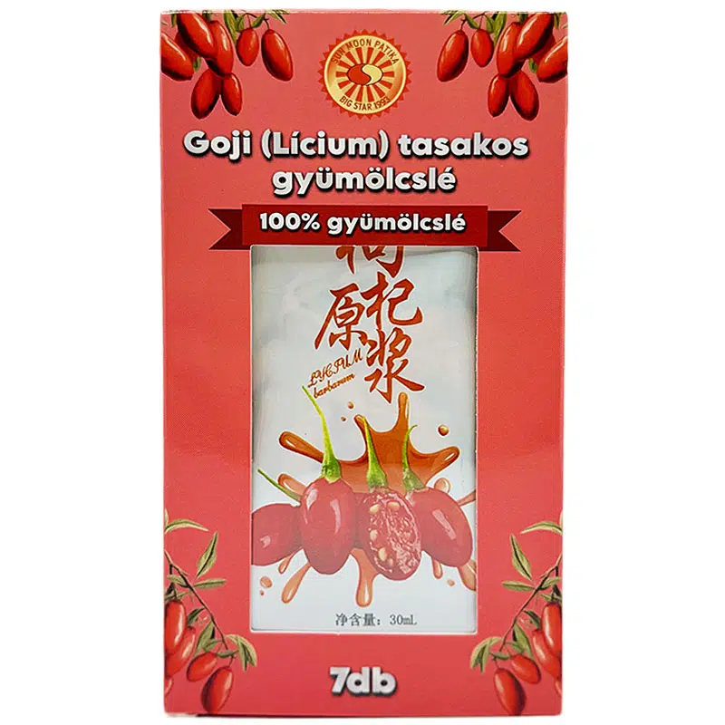 Sun Moon Goji (Lícium) tasakos gyümölcslé - 7x30ml Sun Moon Goji (Lícium) tasakos gyümölcslé - 7x30ml