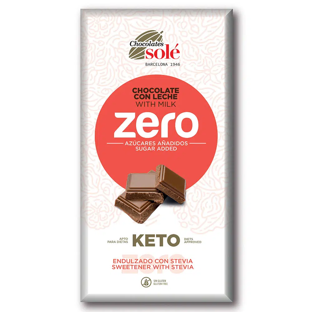 Chocolates Solé ZERO Cukormentes Tejcsokoládé - 100g Chocolates Solé ZERO Cukormentes Tejcsokoládé - 100g