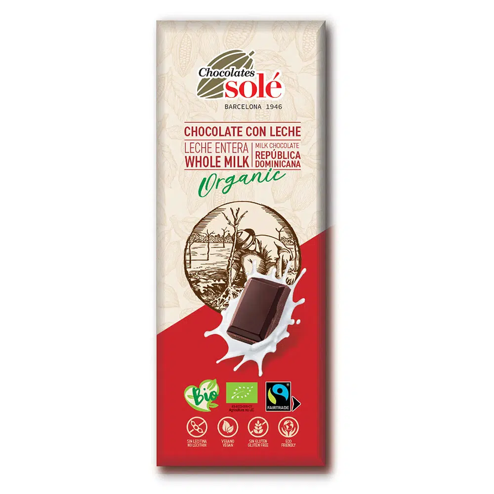 Chocolates Solé 39% Bio Tejcsokoládé - 25g Chocolates Solé 39% Bio Tejcsokoládé - 25g