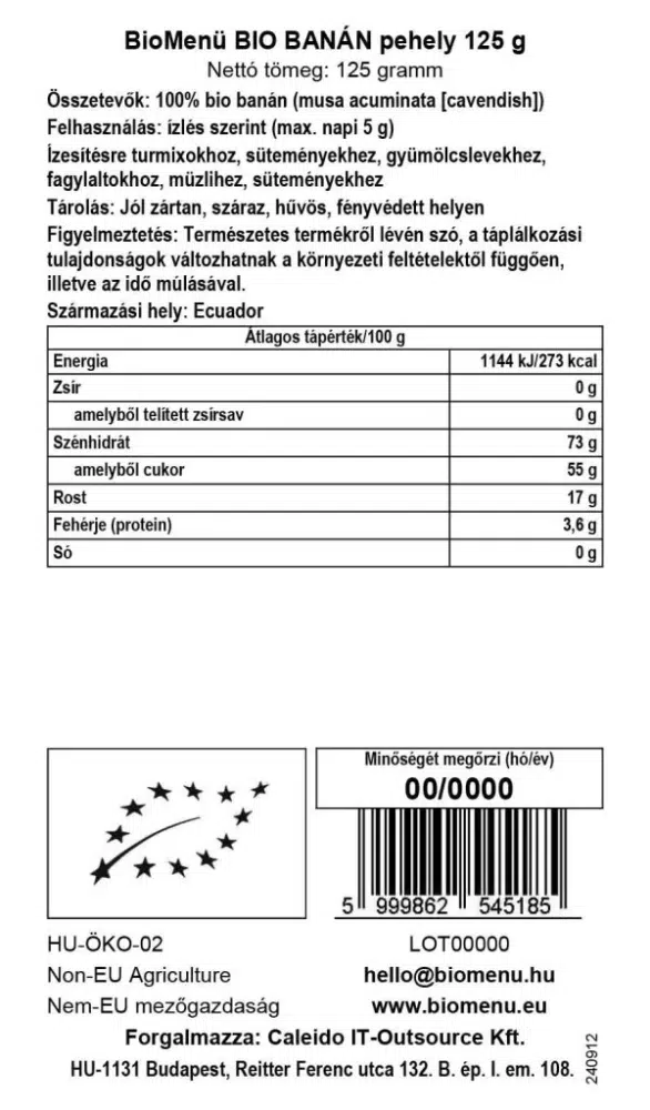 BioMenü BIO Banán PEHELY 125 g - - Image 2 BioMenü BIO Banán PEHELY 125 g - - Image 2