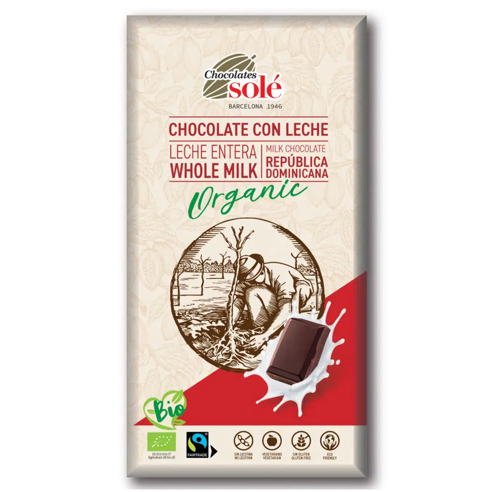 Chocolates Solé 39% Bio Tejcsokoládé - 100g Chocolates Solé 39% Bio Tejcsokoládé - 100g