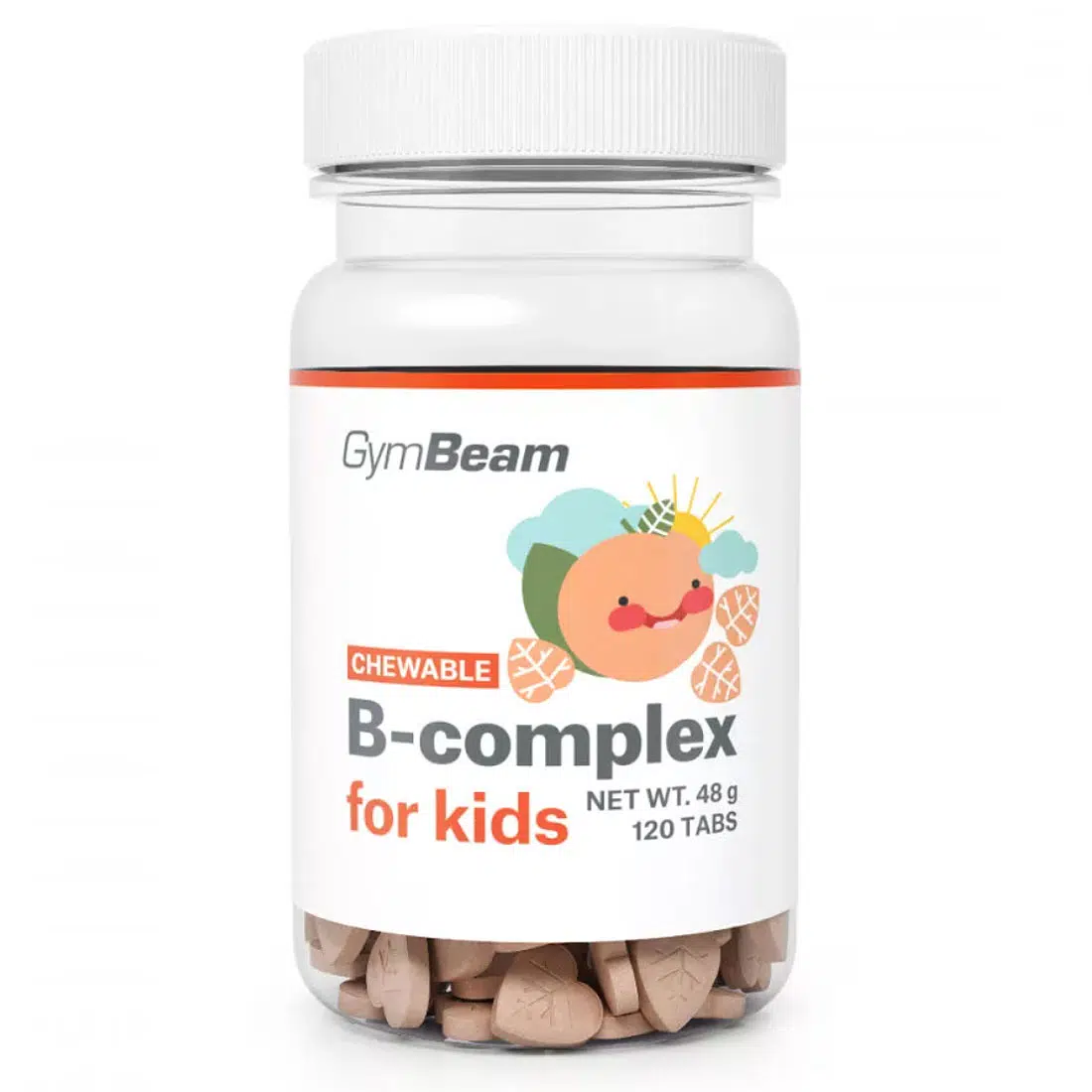 GymBeam B-komplex sárgabarack ízű rágótabletta gyerekeknek - 120db GymBeam B-komplex sárgabarack ízű rágótabletta gyerekeknek - 120db
