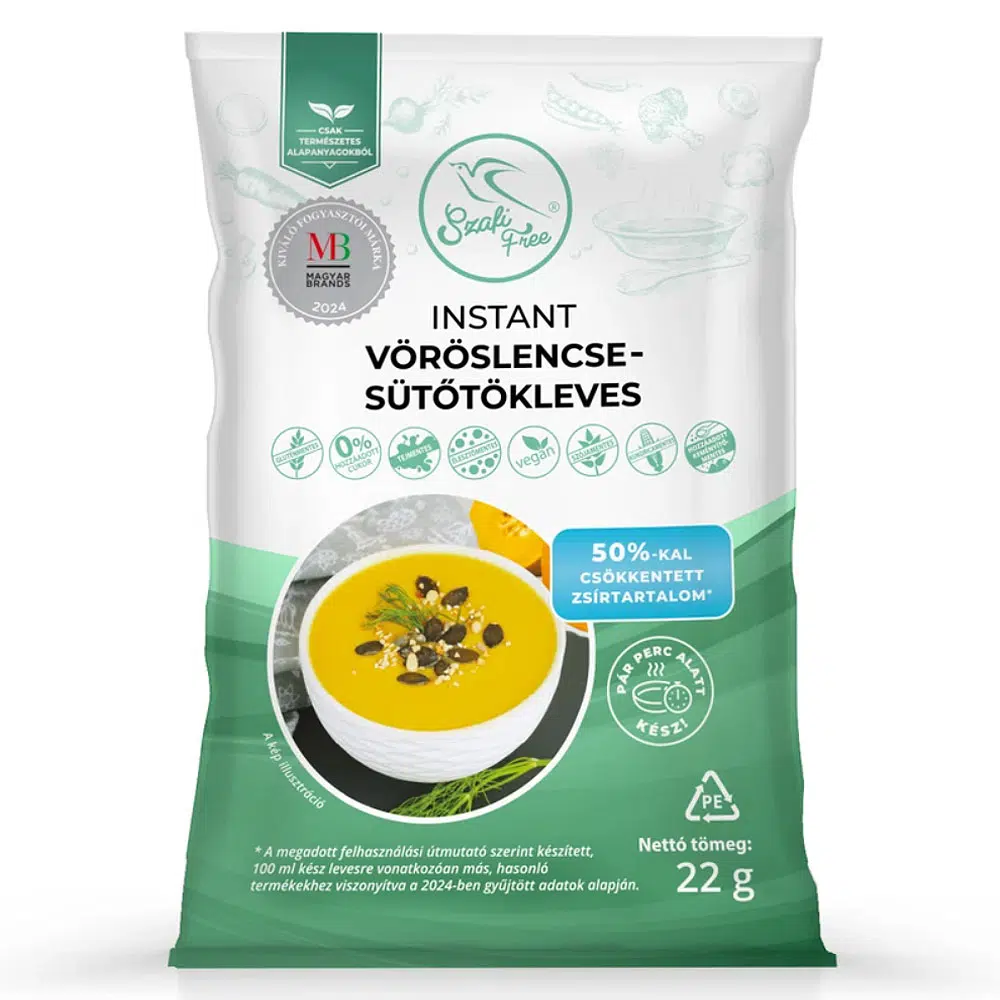 Szafi Free Instant vöröslencse-sütőtökleves - 22g Szafi Free Instant vöröslencse-sütőtökleves - 22g