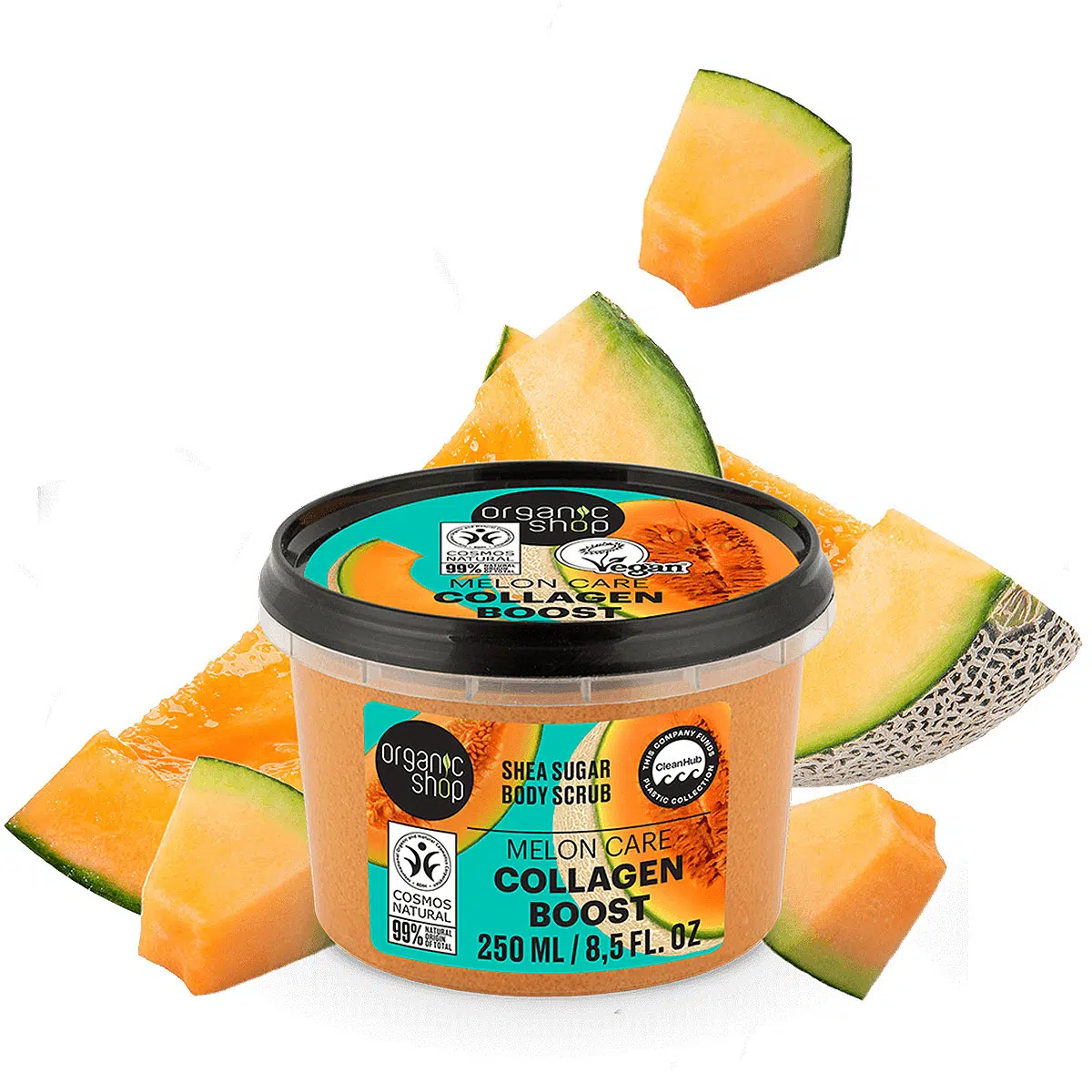 Organic Shop ''Collagen Boost'' Shea cukros testradír sárgadinnyével - 250ml Organic Shop ''Collagen Boost'' Shea cukros testradír sárgadinnyével - 250ml