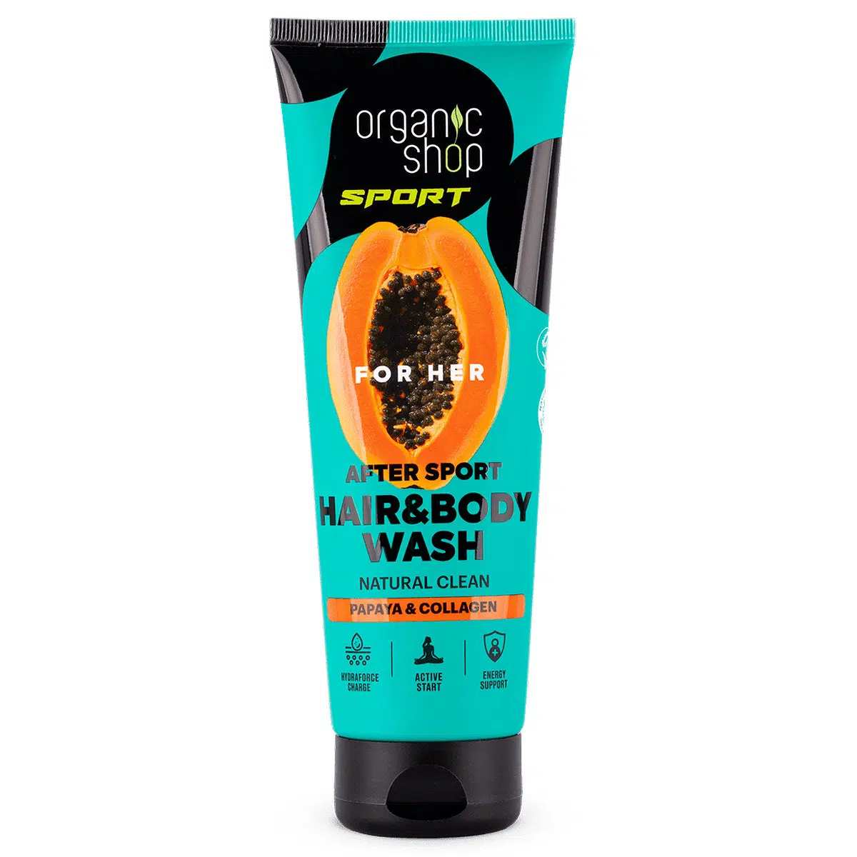Organic Shop Sportolás utáni sampon és tusfürdő papayával és kollagénnel - 200ml Organic Shop Sportolás utáni sampon és tusfürdő papayával és kollagénnel - 200ml