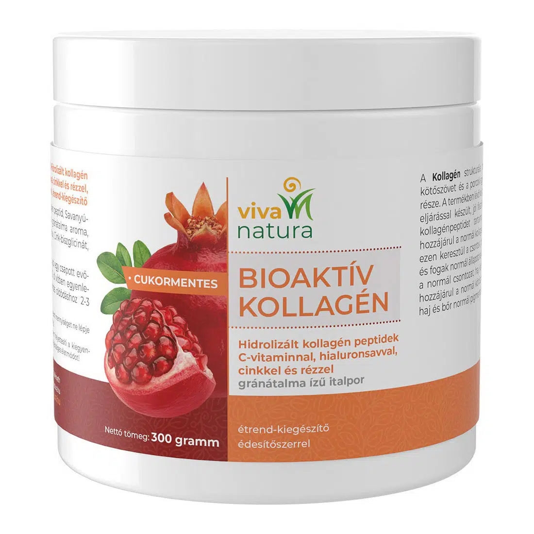 Viva natura Bioaktív Kollagén gránátalma ízű italpor 300g Viva natura Bioaktív Kollagén gránátalma ízű italpor 300g