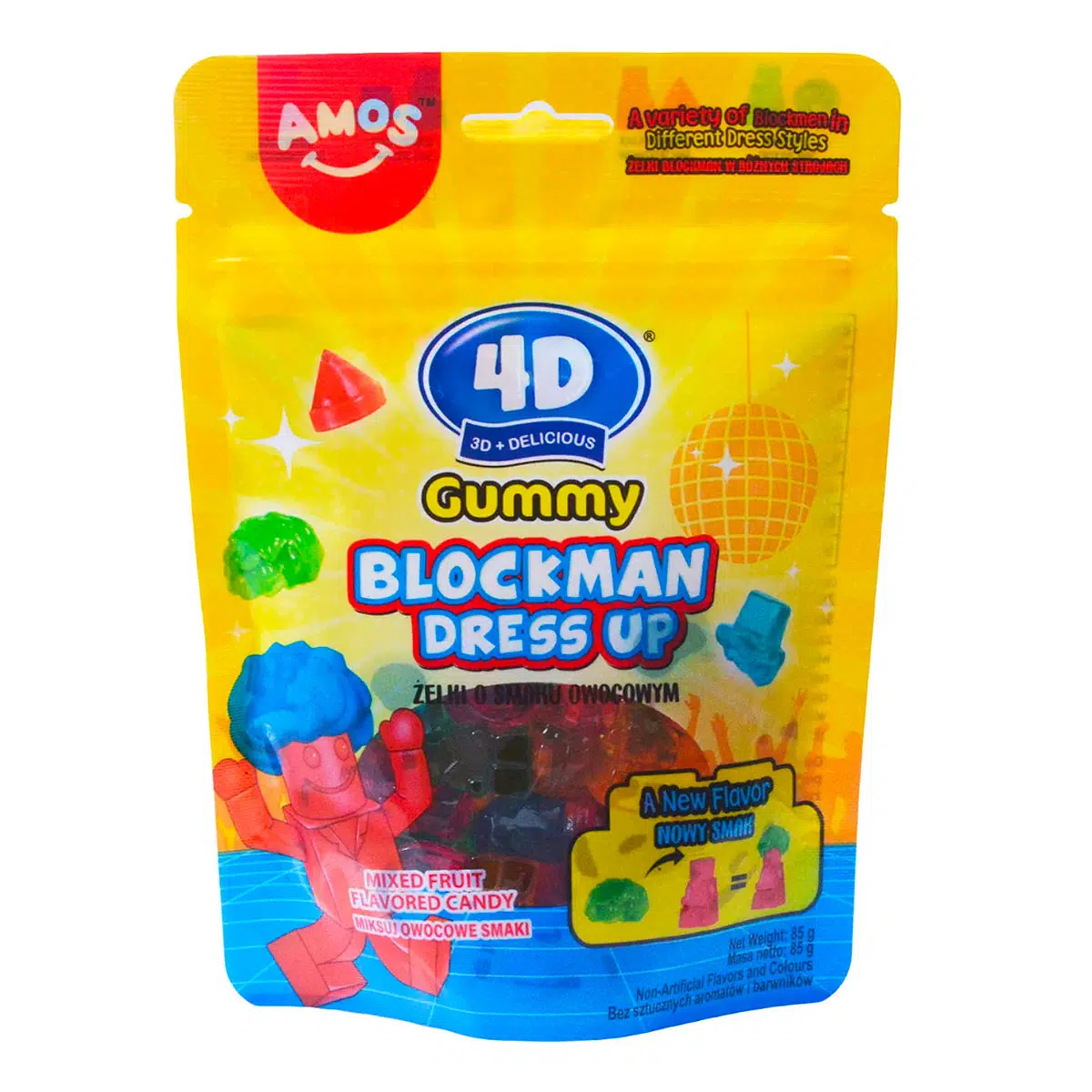 Amos 4D Öltöztethető vegyes gyümölcsízű építhető gumicukor - 85g Amos 4D Öltöztethető vegyes gyümölcsízű építhető gumicukor - 85g