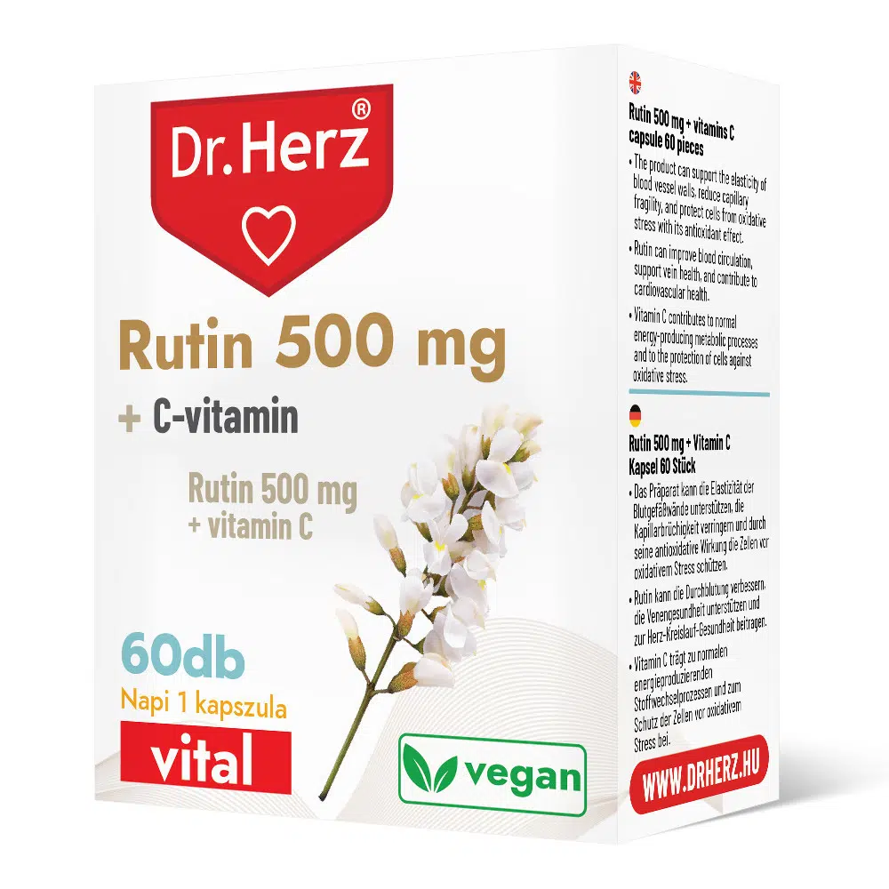 Dr. Herz Rutin 500mg + C-vitaminnal kapszula - 60db Dr. Herz Rutin 500mg + C-vitaminnal kapszula - 60db