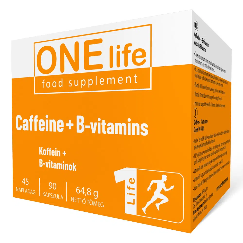 One Life Koffein + B-vitaminok kapszula - 90db One Life Koffein + B-vitaminok kapszula - 90db