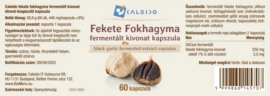 Caleido Fekete Fokhagyma fermentált kivonat kapszula - 60db - Image 2 Caleido Fekete Fokhagyma fermentált kivonat kapszula - 60db - Image 2