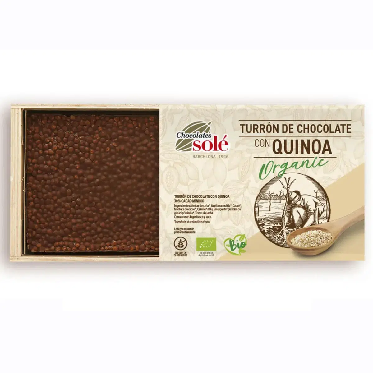 Chocolates Solé Bio csokoládés Nugát quinoával - 200g Chocolates Solé Bio csokoládés Nugát quinoával - 200g