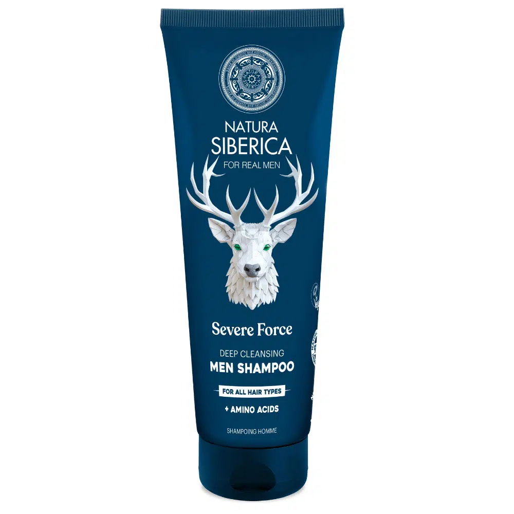 Natura Siberica „Severe force” Mélytisztító sampon minden hajtípusra férfiaknak - 200ml Natura Siberica „Severe force” Mélytisztító sampon minden hajtípusra férfiaknak - 200ml