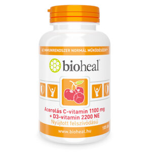 Bioheal Acerolás C-vitamin 1100mg + D3-vitamin 2200 NE filmtabletta - 105db
