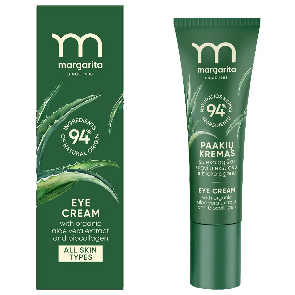 Margarita Szemkörnyékápoló krém bio aloevera-kivonattal és biokollagénnel - 15ml Margarita Szemkörnyékápoló krém bio aloevera-kivonattal és biokollagénnel - 15ml