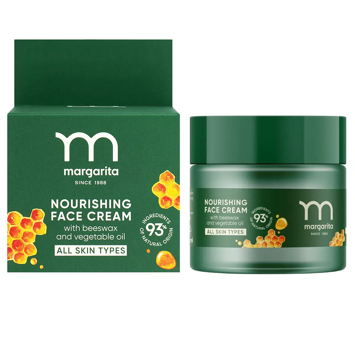 Margarita Tápláló arckrém méhviasszal és növényi olajjal - 50ml Margarita Tápláló arckrém méhviasszal és növényi olajjal - 50ml