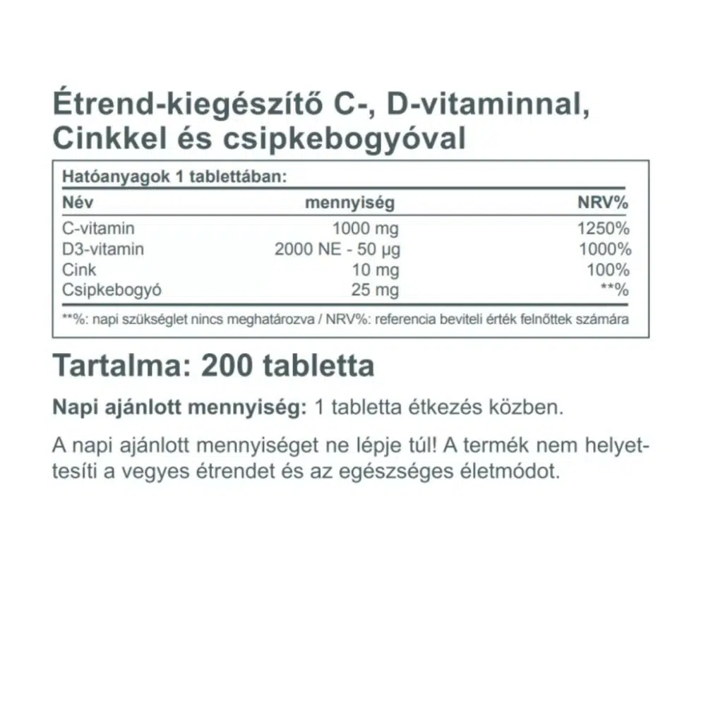 Vitaking C+D+Cink tabletta - 200db - Image 2 Vitaking C+D+Cink tabletta - 200db - Image 2