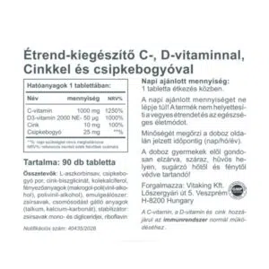 Vitaking C+D+Cink tabletta - 90db - Image 2 Vitaking C+D+Cink tabletta - 90db - Image 2
