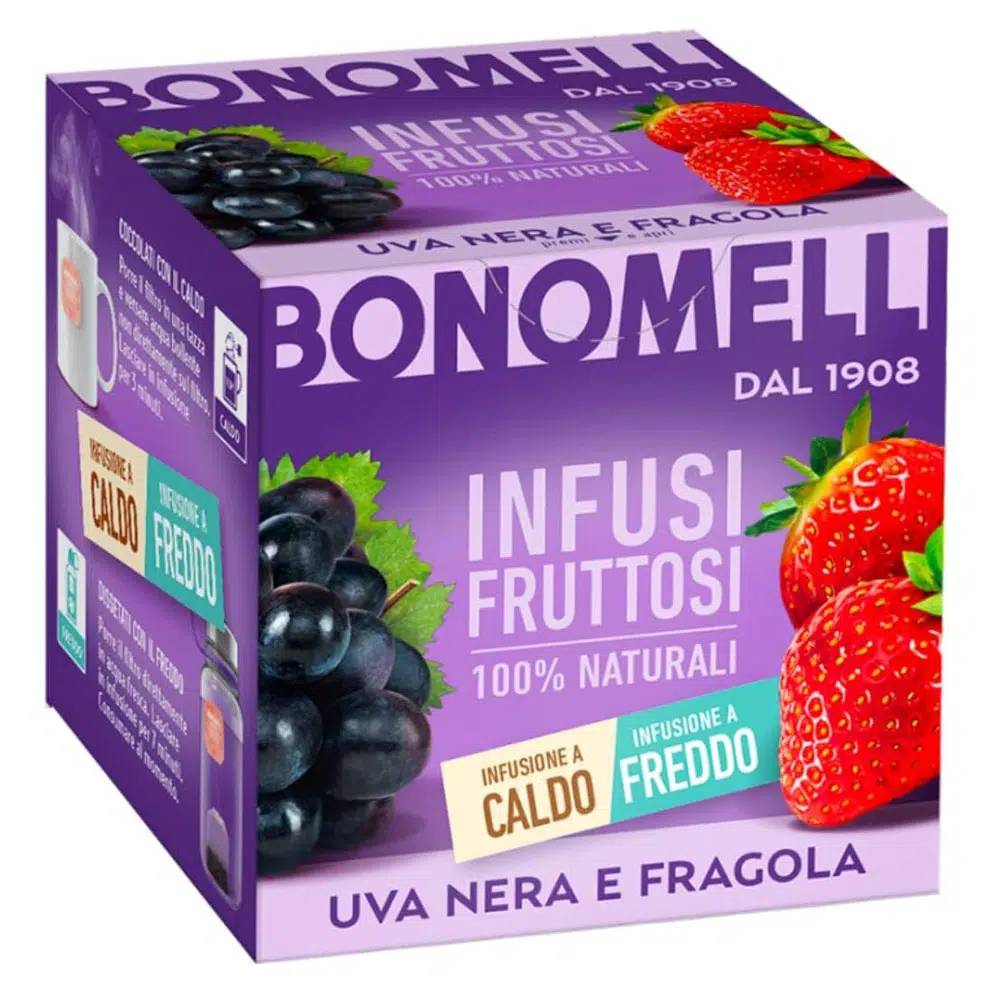Bonomelli Fekete szőlő és eper gyümölcstea - 12 tasak Bonomelli Fekete szőlő és eper gyümölcstea - 12 tasak