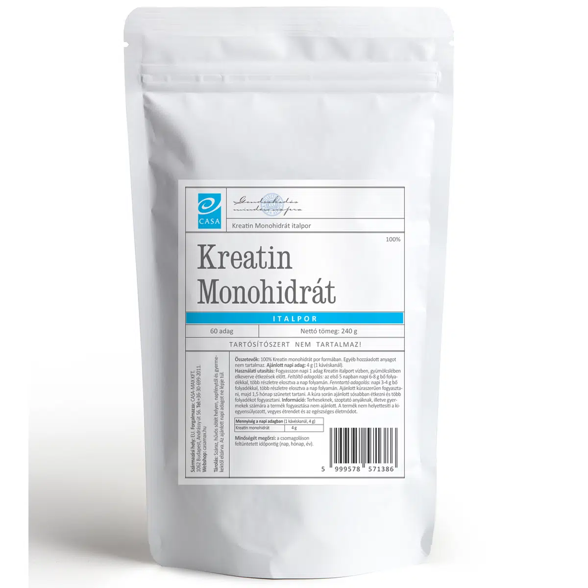 Casa Kreatin Monohidrát por - 240g Casa Kreatin Monohidrát por - 240g