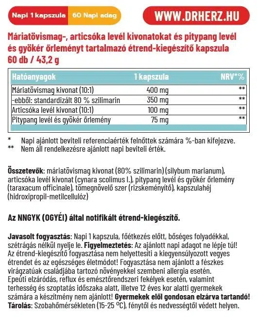 Dr. Herz Máriatövismag kivonat 400mg kapszula - 60db - Image 2 Dr. Herz Máriatövismag kivonat 400mg kapszula - 60db - Image 2